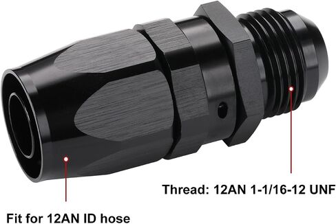8AN Male Flare to 8AN Swivel Hose End Fitting Adapter Straight Aluminum Black in Saudi Arabia