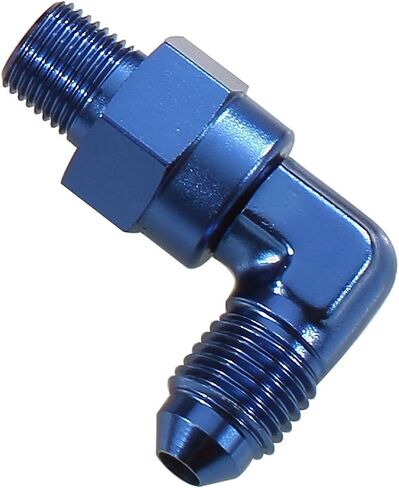 Blue Aluminum 90 Degree Male -6 AN to 3/8'' NPT Swivel Fitting, AN6 to 3/8 NPT in Saudi Arabia