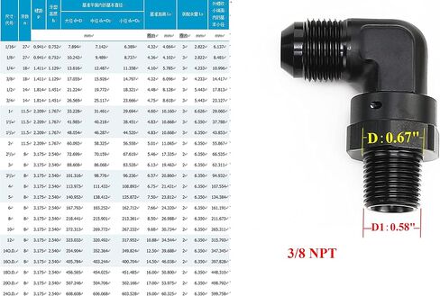 Blue Aluminum 90 Degree Male -6 AN to 3/8'' NPT Swivel Fitting, AN6 to 3/8 NPT in Saudi Arabia