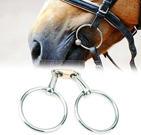 FR Loose Ring Snaffle,O Ring, English Happy Mouth Bit for Horses, Silver in Saudi Arabia