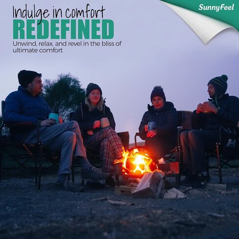 SUNNYFEEL Heated Camping Directors Chair, Heavy Duty,Oversized Outdoor Portable Heating Folding Chair with Side Table, Pocket for Beach, Fishing,Trip,Picnic,Lawn,Concert Foldable Camp Chairs in Kuwait