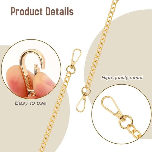 2pcs Crossbody Strap Extender, 7.8 Inch Bag Extender Chain for Purse and Handbags Bag Strap Replacement Accessories, Stainless Steel Purse Flat Chain with Swivel Clasps for Shoulder Bag Decoration in Saudi Arabia