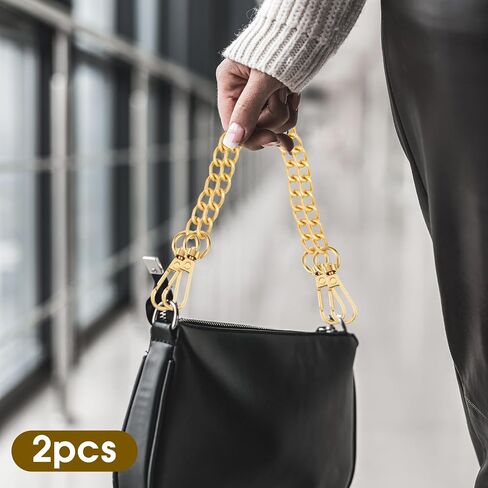 2pcs Crossbody Strap Extender, 7.8 Inch Bag Extender Chain for Purse and Handbags Bag Strap Replacement Accessories, Stainless Steel Purse Flat Chain with Swivel Clasps for Shoulder Bag Decoration in Saudi Arabia
