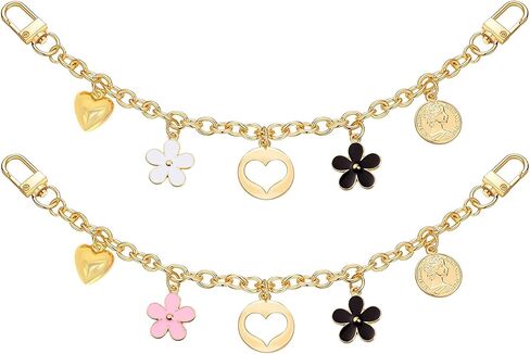 HOSBY 2 Pcs Bag Charms for Handbags, Women's Flower Bag Chains Pendant Accessories for Wallet Purse Shoulder Bag Decorations in Saudi Arabia