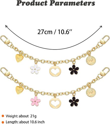 HOSBY 2 Pcs Bag Charms for Handbags, Women's Flower Bag Chains Pendant Accessories for Wallet Purse Shoulder Bag Decorations in Saudi Arabia