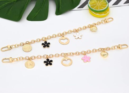 HOSBY 2 Pcs Bag Charms for Handbags, Women's Flower Bag Chains Pendant Accessories for Wallet Purse Shoulder Bag Decorations in Saudi Arabia