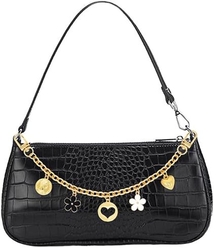 HOSBY 2 Pcs Bag Charms for Handbags, Women's Flower Bag Chains Pendant Accessories for Wallet Purse Shoulder Bag Decorations in Saudi Arabia