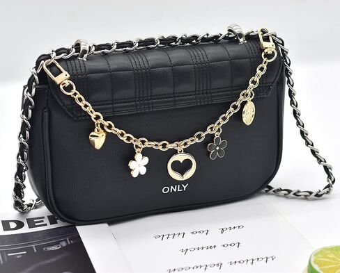 HOSBY 2 Pcs Bag Charms for Handbags, Women's Flower Bag Chains Pendant Accessories for Wallet Purse Shoulder Bag Decorations in Saudi Arabia