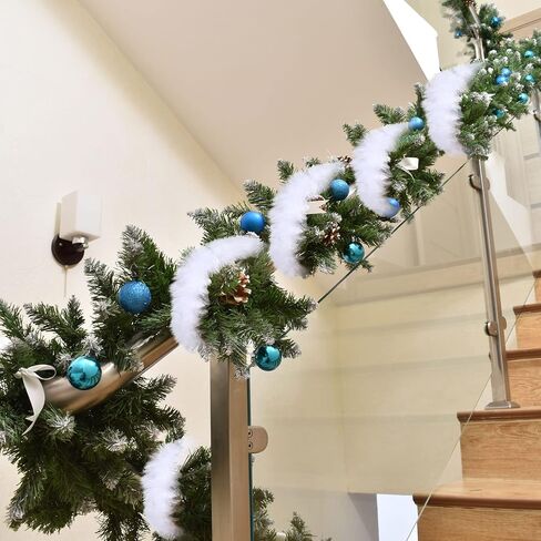 Christmas Faux Fur Ribbon Trim Winter Xmas Tree Winding Garland Artificial Furry Stripe Accessory Holiday Faux Fur Fabric Roll Garland for Xmas Party Sewing Costume Trimming (White, 3 Inch x 60 Ft) in Saudi Arabia