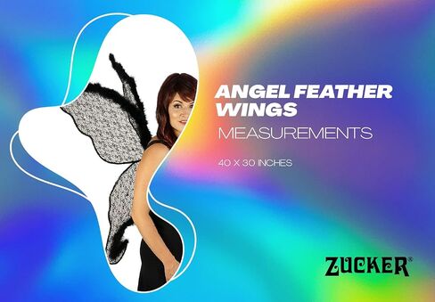 Zucker - Angel Feather Costume Wings - Adult Costume - Large Fairy Lace and Feather Wings - 40" x 30" in Saudi Arabia