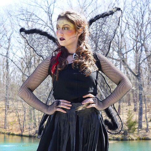 Zucker - Angel Feather Costume Wings - Adult Costume - Large Fairy Lace and Feather Wings - 40" x 30" in Saudi Arabia