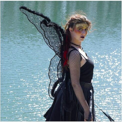 Zucker - Angel Feather Costume Wings - Adult Costume - Large Fairy Lace and Feather Wings - 40" x 30" in Saudi Arabia