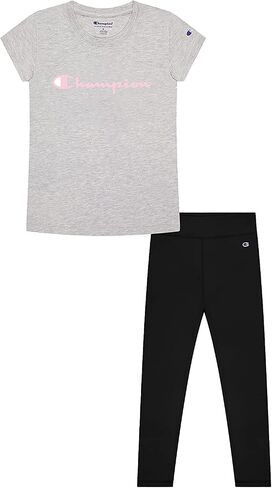 Champion Girls Tee Shirt and Legging Two Piece Top and Bottom Set Little Girls in Saudi Arabia