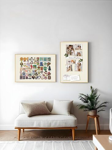 Bulletin Board 30 x 20 inches, Black Pin Board, Golden Aluminum Framed Fabric Cork Board with 10 Push Pins in Saudi Arabia