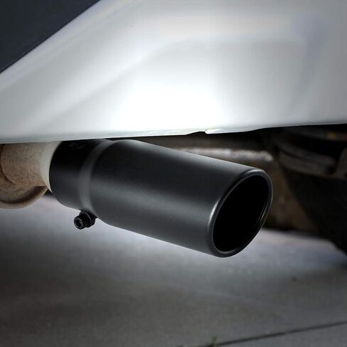 Black Exhaust tip - 2.5 Inch Inlet Bolt on Design- Black Coated Stainless Steel Car Muffler Tips 2.5" ID x 3"OD x 8.5"L in Saudi Arabia