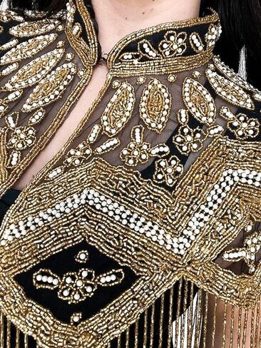 شال يلتف الترتر مطرز مساء كيب الزفاف آرت ديكو المطرزة هامش بوليرو الزعنفة التستر لفساتين حفلات الزفاف in Kuwait
