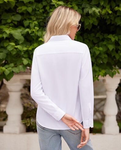 siliteelon Button Down Shirts for Women Wrinkle Free Dress Shirts Long Sleeve Shirts Formal Work Office Blouses Tops in Saudi Arabia