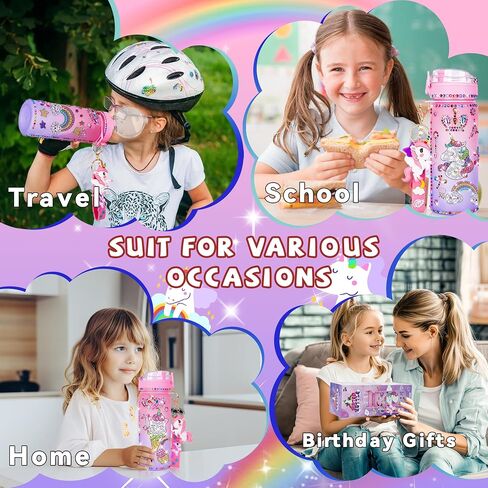 CUISH Gifts for Girls 4-12, Personalized Initial Gifts Stocking Stuffers for Kids Girls, Decorate Your Own Water Bottle with Unicorn Diamond Art Crafts Chrismtas Toys for 4-6-7-8-10-13 Year Old Girls in Saudi Arabia