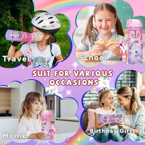 CUISH Gifts for Girls 4-12, Personalized Initial Gifts Stocking Stuffers for Kids Girls, Decorate Your Own Water Bottle with Unicorn Diamond Art Crafts Chrismtas Toys for 4-6-7-8-10-13 Year Old Girls in Saudi Arabia