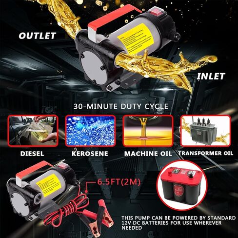 مضخة مستخرج نقل وقود الديزل والكيروسين الكهربائية ذاتية التحضير 12 فولت تيار مستمر 10GPM in Kuwait