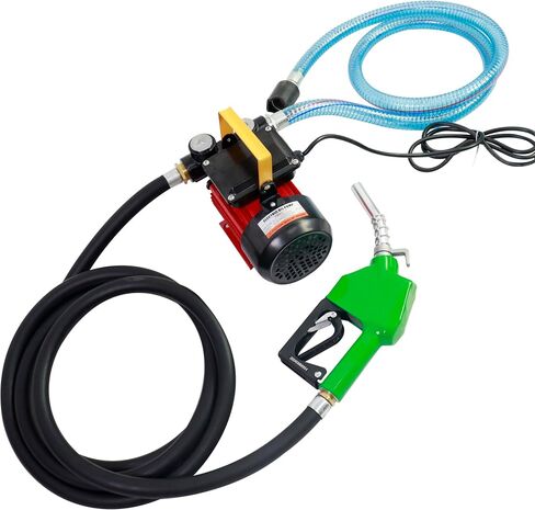 مضخة نقل الديزل BOBBITT AC 110V 175W، مضخة نقل الوقود الكهربائية 12 GPM مجموعة مضخة وقود الديزل ذاتية التحضير مع فوهة وقود AUOT وتركيب 2 خراطيم NPT in Kuwait