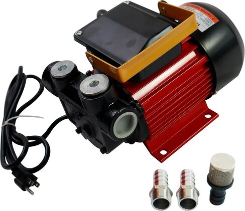 مضخة نقل الديزل BOBBITT AC 110V 175W، مضخة نقل الوقود الكهربائية 12 GPM مجموعة مضخة وقود الديزل ذاتية التحضير مع فوهة وقود AUOT وتركيب 2 خراطيم NPT in Kuwait