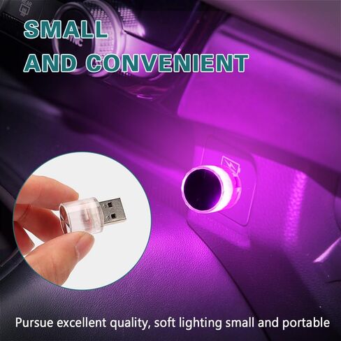 USB LED Car Interior Atmosphere Lamp, Universal Mini USB Led Lights for Car Decoration, Plug in LED Night Light Mini USB LED Light Fit for Cars, Bedrooms(Blue) in Kuwait