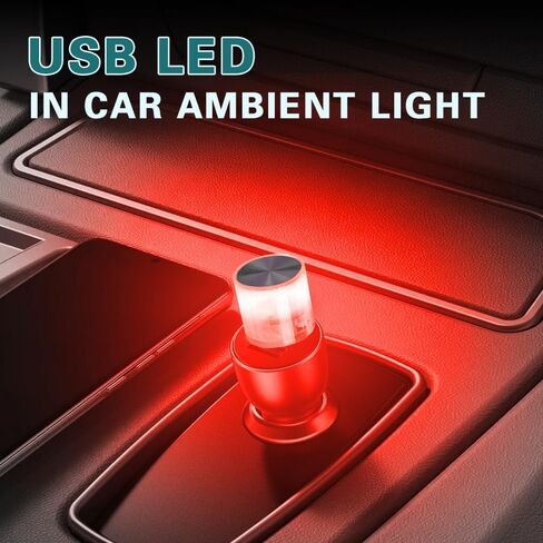 USB LED Car Interior Atmosphere Lamp, Universal Mini USB Led Lights for Car Decoration, Plug in LED Night Light Mini USB LED Light Fit for Cars, Bedrooms(Blue) in Kuwait