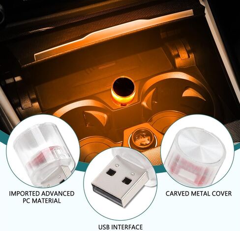 USB LED Car Interior Atmosphere Lamp, Universal Mini USB Led Lights for Car Decoration, Plug in LED Night Light Mini USB LED Light Fit for Cars, Bedrooms(Blue) in Kuwait