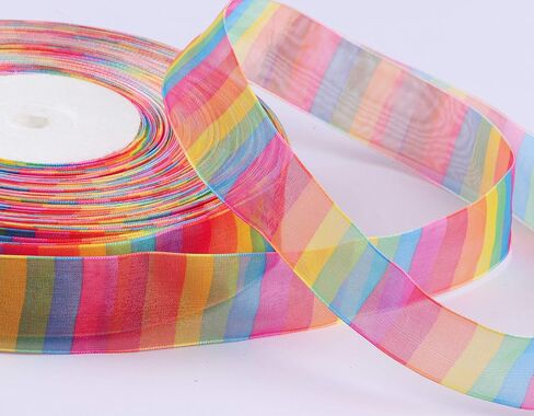 YYCRAFT Animal Leopard Print Organza Ribbon, 100 Yard x 1 Inch for Gift Package Wrapping, Hair, Wedding, Party Decoration,Tan Leopard in Saudi Arabia