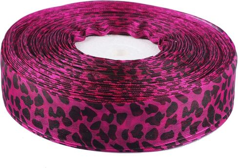 YYCRAFT Animal Leopard Print Organza Ribbon, 100 Yard x 1 Inch for Gift Package Wrapping, Hair, Wedding, Party Decoration,Tan Leopard in Saudi Arabia