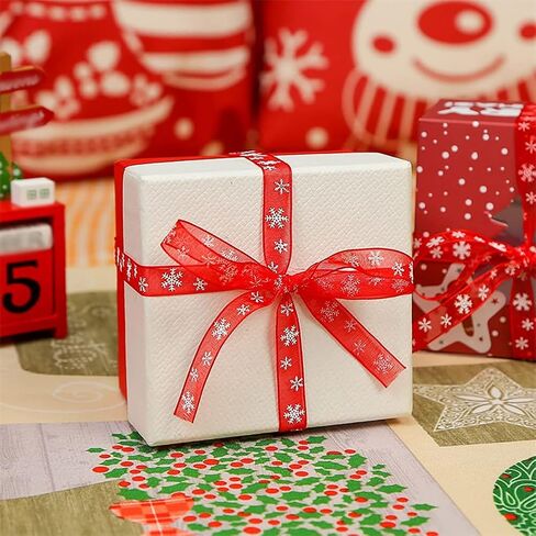 10 مللي متر × 20 متر شرائط عيد الميلاد ندفة الثلج عيد الميلاد ندفة الثلج عيد الميلاد هدية التفاف الشريط الحرفية شبكة أشرطة ترتيب الزهور الشريط الأبيض in Saudi Arabia
