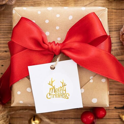 500Pcs Christmas Stickers Roll, Christmas Tree Snowflake Label Stickers Gold Foil Designs Self Adhesive Decoration Stickers Round Christmas Presents Cards Tag 1 inch Envelope Seal Holiday Stickers in Kuwait