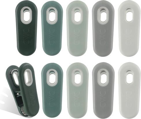 COOK WITH COLOR 10 Pc Bag Clips with Magnet- Food Clips, Chip Clips, Bag Clips for Food Storage with Air Tight Seal Grip, Snack Bags and Food Bags (Sage) in Saudi Arabia