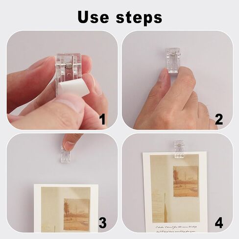 Adhesive Clips, Self Adhesive Clips, Self Adhesive Wall Clips, Self Adhesive Clips are Durable, Self-Adhesive Clips for Posters, Photos, Tapestries (PACK-100) in Kuwait