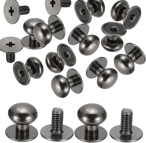 PATIKIL 10x11x11mm Rivets for Leather, 12 Pack Metal Button Spikes Screw Kit Screw Back Round Head Rivets Screw Buttons DIY Leather Button Stud Hardware Trim Craft, Silver in Saudi Arabia