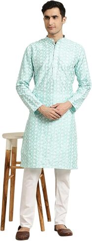 Men's 100% Cotton Blend Embroidered Only Kurta in Saudi Arabia