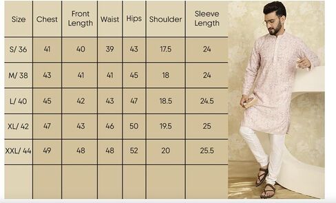 Men's 100% Cotton Blend Embroidered Only Kurta in Saudi Arabia