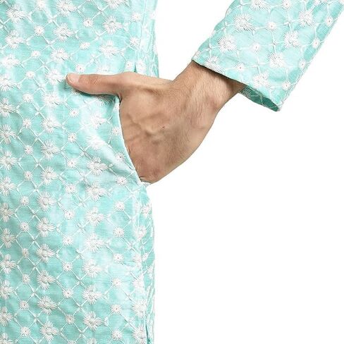 Men's 100% Cotton Blend Embroidered Only Kurta in Saudi Arabia