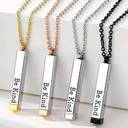 Be Kind Of A B Necklaces For Women with Hidden Message Necklace Be Kind Of A B 3D Engraving Vertical Bar Necklace Best Friend Necklace Stainless Steel Square Tubes Pendant To Best Friends Sisters in Kuwait