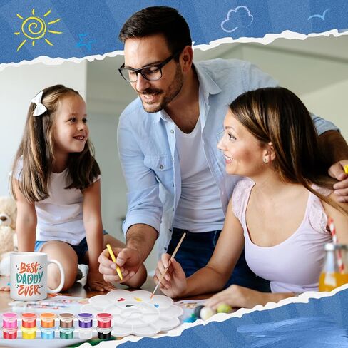 Ninehaoou Paint Your Own Mug Kit for Adult Includes Blank Ceramic Coffee White Mugs and Painting Supplies, Personalized Mug Kit for DIY Craft Decoration Painting Christmas Father's Mother's Gifts in Kuwait