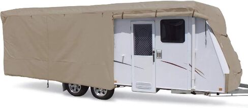 Travel Trailer Cover RV Cover,Color Gray,Beige,160g SSFS 4 Layer Polypropylene Fabric,fits Most Sizes (Gray, 27-30 Feet) in Kuwait