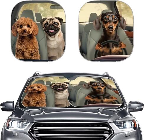 Seaside Horses Printed Sun Shade for Car Windshield Foldable 2pcs Sun Shield Automotive Window Sunshades Interior Sun Protection UV Rays Blocker in Kuwait
