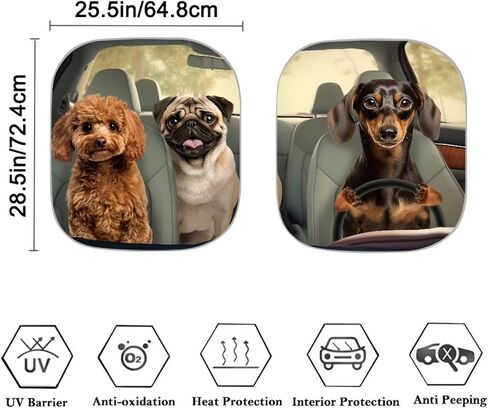 Seaside Horses Printed Sun Shade for Car Windshield Foldable 2pcs Sun Shield Automotive Window Sunshades Interior Sun Protection UV Rays Blocker in Kuwait