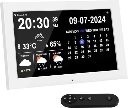 10.1 Inch WiFi Family Digital Calendar Planner with Custom Memo Reminders,Display Time Date Weather Forecast,Dementia Alzheimers Wall Calendar (White) in Saudi Arabia