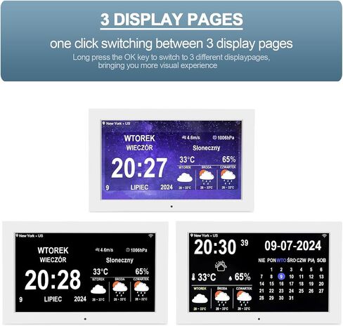 10.1 Inch WiFi Family Digital Calendar Planner with Custom Memo Reminders,Display Time Date Weather Forecast,Dementia Alzheimers Wall Calendar (White) in Saudi Arabia