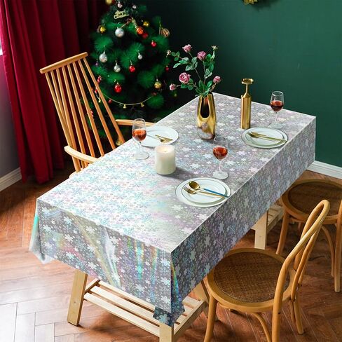 3 Pcs Frozen Tablecloth Winter Snowflake Tablecloth Decorations Blue Frozen Plastic Table Cloths for Winter Holiday Birthday Christmas Frozen Party Decorations 54x108 Inch in Saudi Arabia