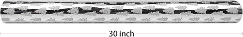 LDGOOAEL Reversible Christmas Wrapping Paper Jumbo Roll - Silver Holiday Tree & Stripes - 30 inches x 100 Feet in Kuwait