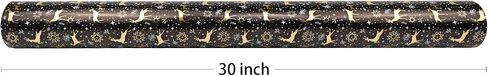 LDGOOAEL Reversible Christmas Wrapping Paper Jumbo Roll - Silver Holiday Tree & Stripes - 30 inches x 100 Feet in Kuwait