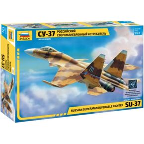 ZVEZDA 7241 - Russian Supermaneuverable Fighter SU-37 - Plastic Model Unpainted Kit Scale 1/72 132 Details Lenght 11.25" / 28.5 cm